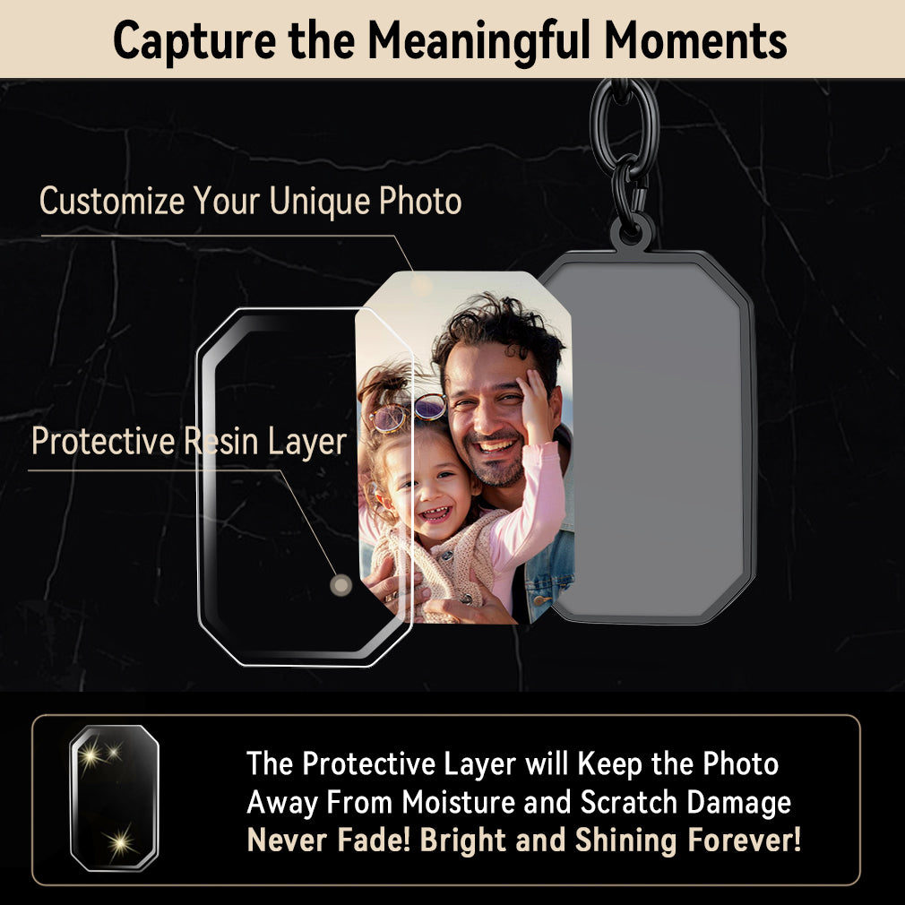 Faithheart Custom Spotify Code Dog Tag Photo Keychain Gift for Dad FaithHeart Jewelry