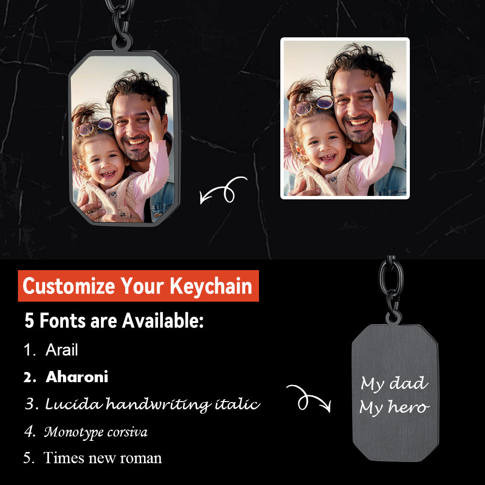 Faithheart Custom Spotify Code Dog Tag Photo Keychain Gift for Dad FaithHeart Jewelry