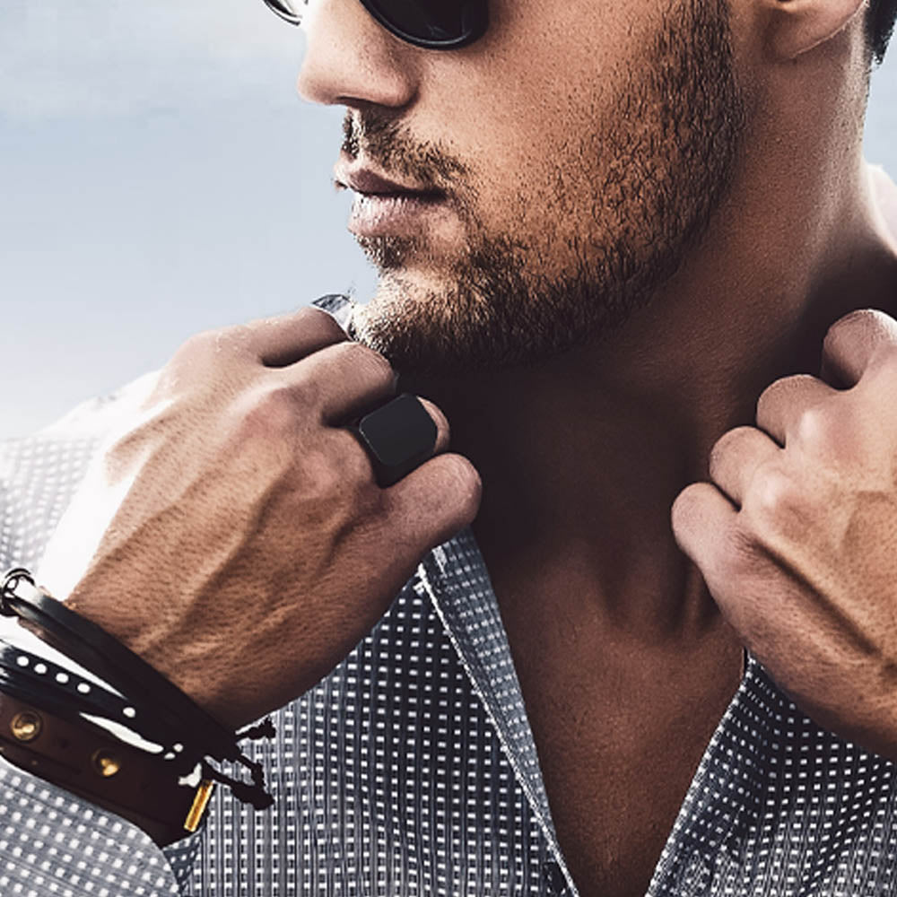 Custom Text Chunky Signet Ring for Men Women