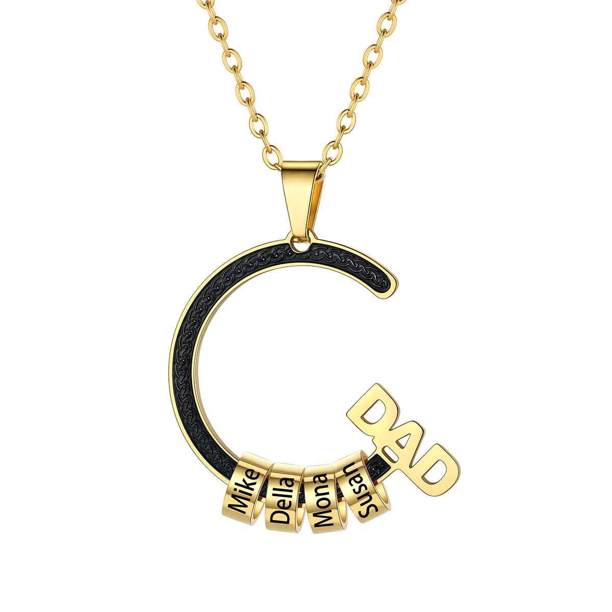 Custom Gold Plated 4 Beads Dad Necklace for men BSP210071