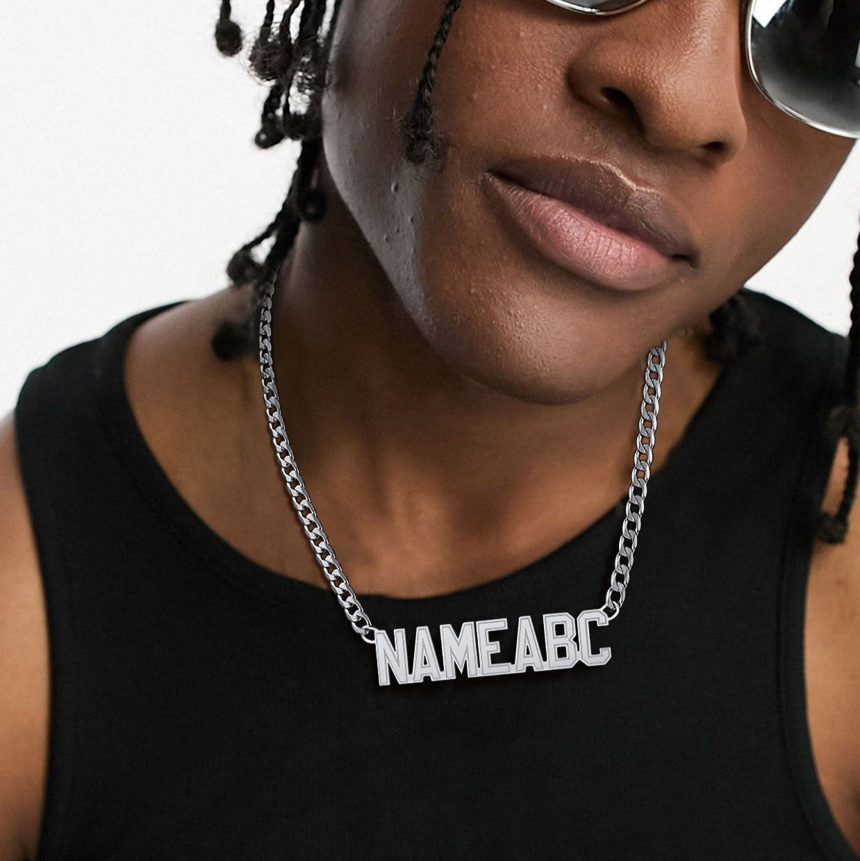 Custom Nameplate Cuban Chain Necklace for Men