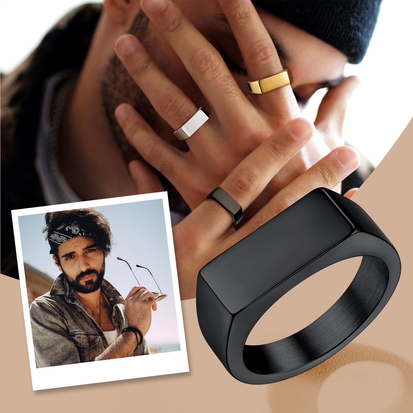 Personalized 7mm Minimalist Band Ring for Men Women