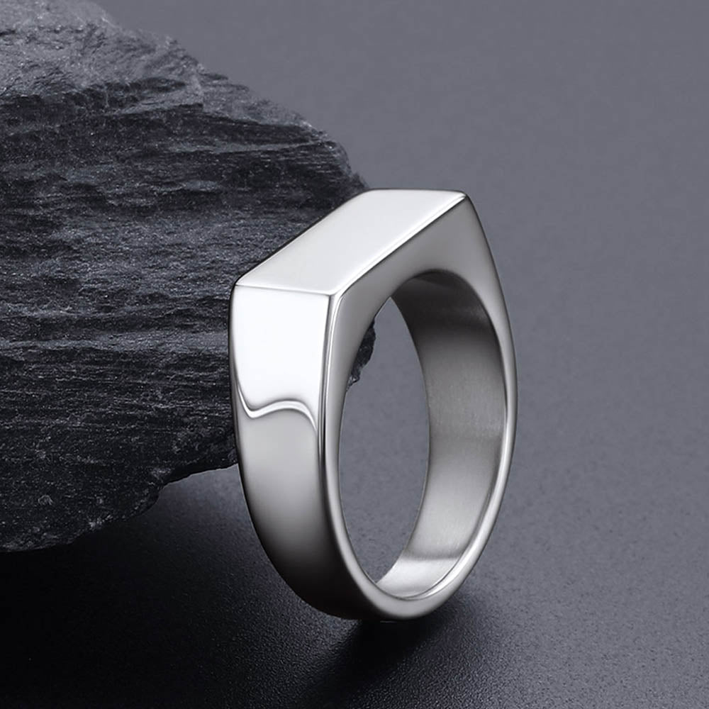 Personalized 7mm Minimalist Band Ring for Men Women