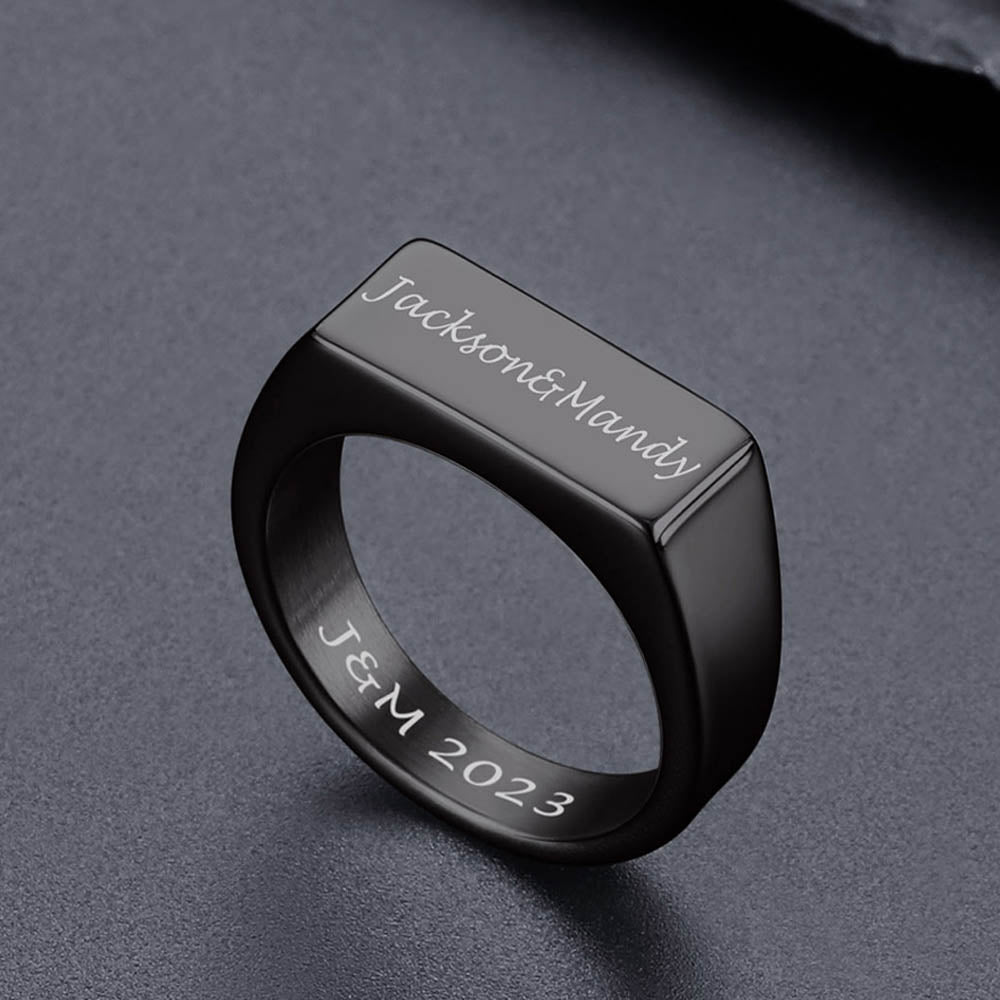 Personalized 7mm Minimalist Band Ring for Men Women