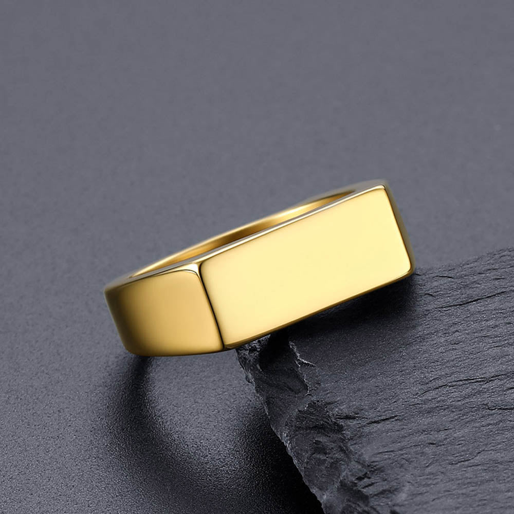 Personalized 7mm Minimalist Band Ring for Men Women