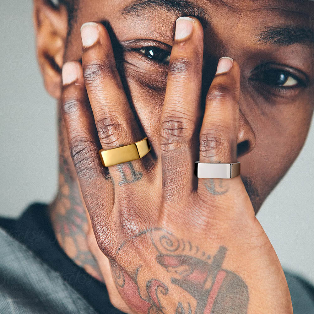 Personalized 7mm Minimalist Band Ring for Men Women