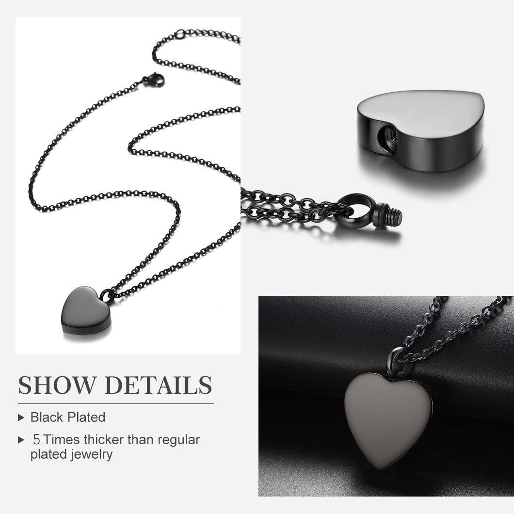 Customized Heart Shaped Urn Necklaces for Ashes Cremation Jewelry