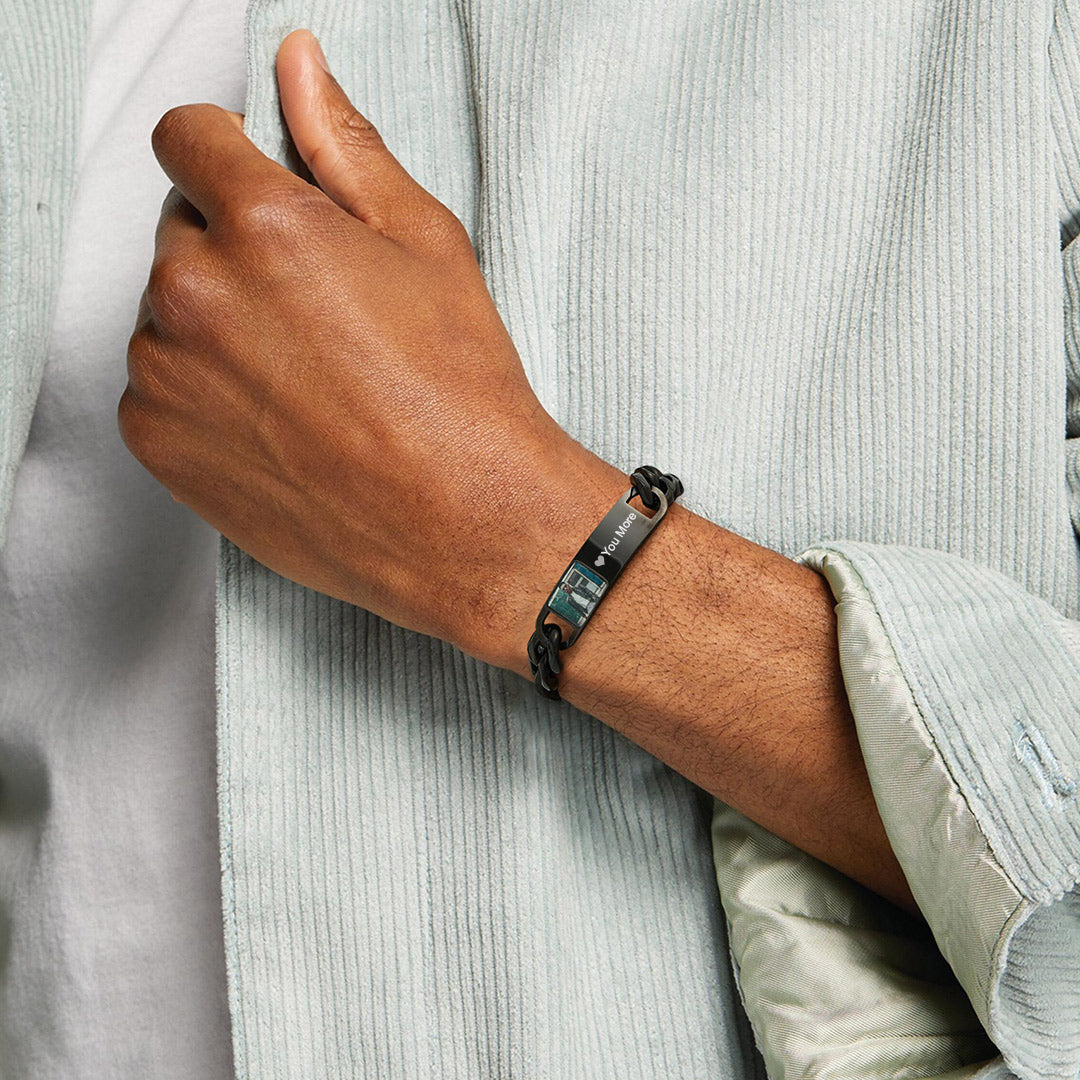 Custom Photo Cuban Chain Bracelet for Men - with picture and text