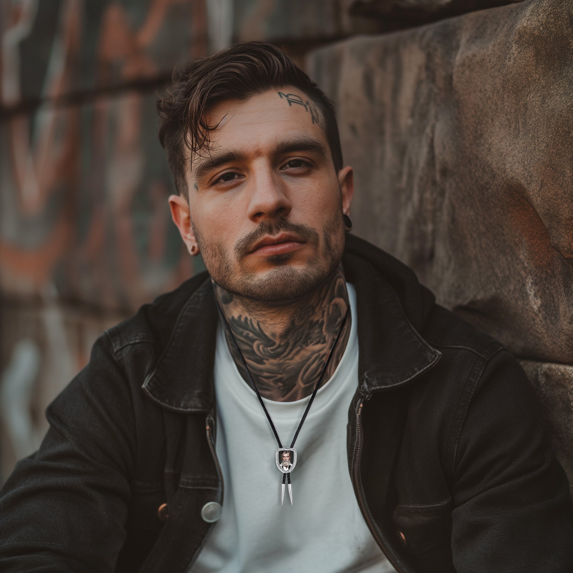 Customized Vintage Photo Bolo Ties Genuine Leather Necktie FaithHeart