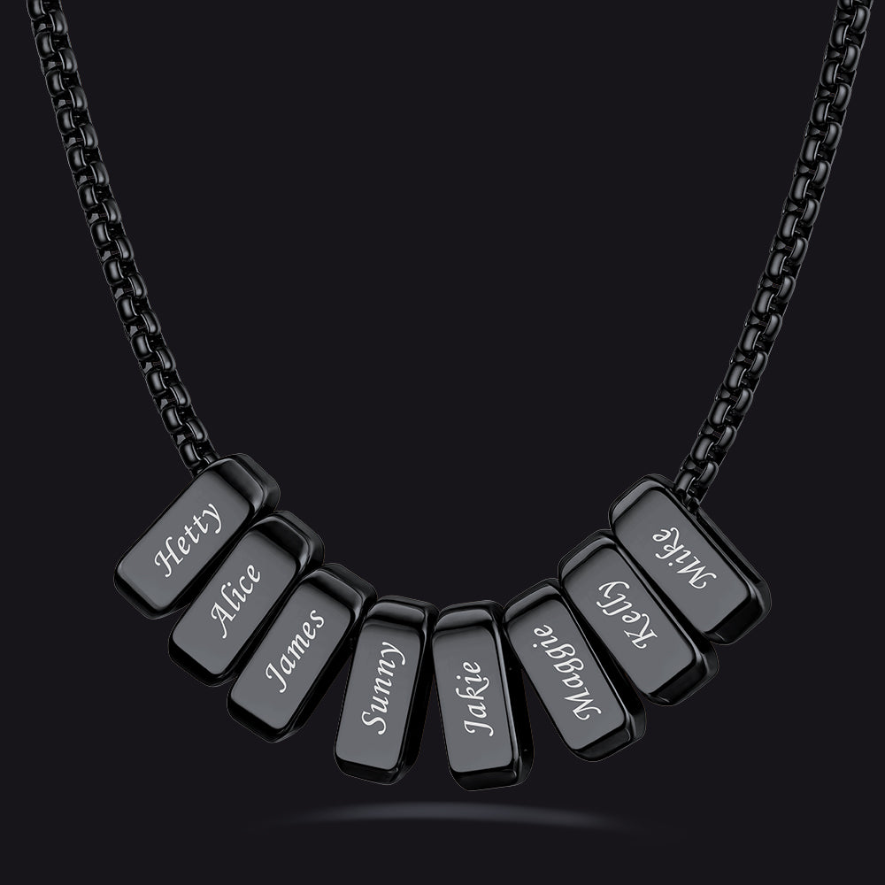 Customized Multi Name Necklace with Box Chain/ Wheat Chain for Men