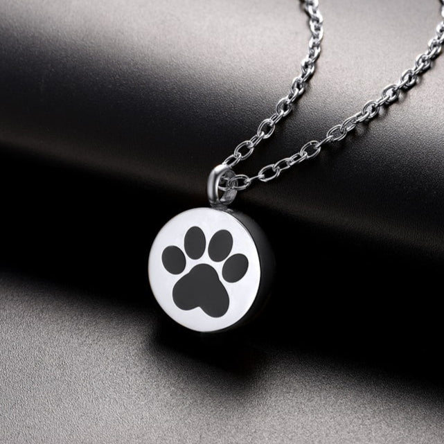 Customized Pet Footprints Urn Necklace for Ashes Memorial Gift
