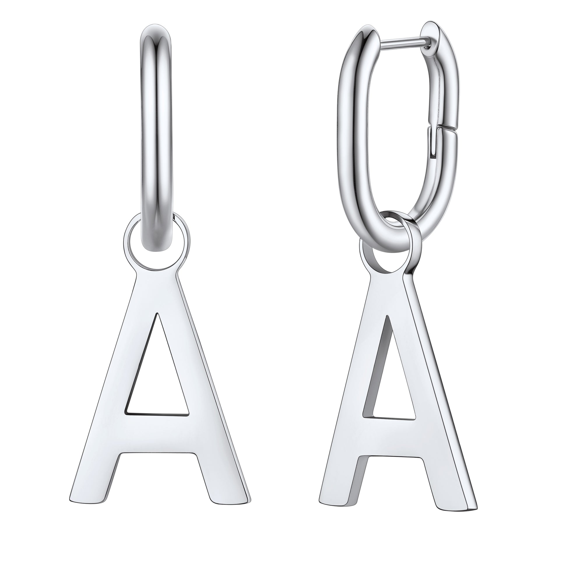 Hypoallergenic Initial Letter A Dangle Earrings for Women Men
