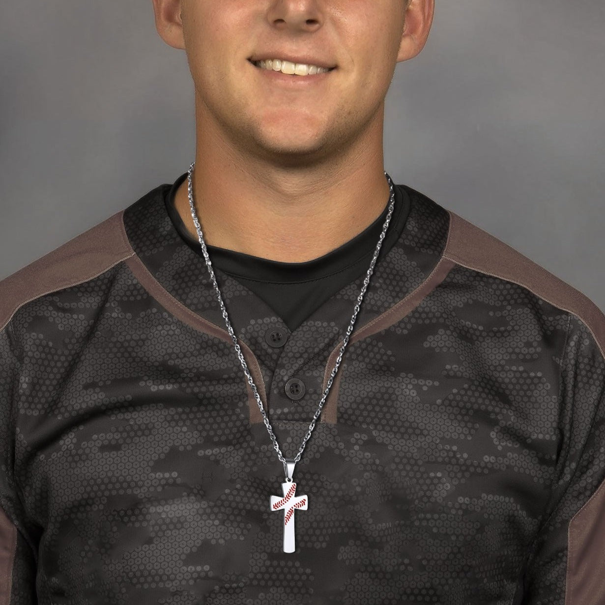 FaithHeart Baseball Cross Necklace for Men Women FaithHeart