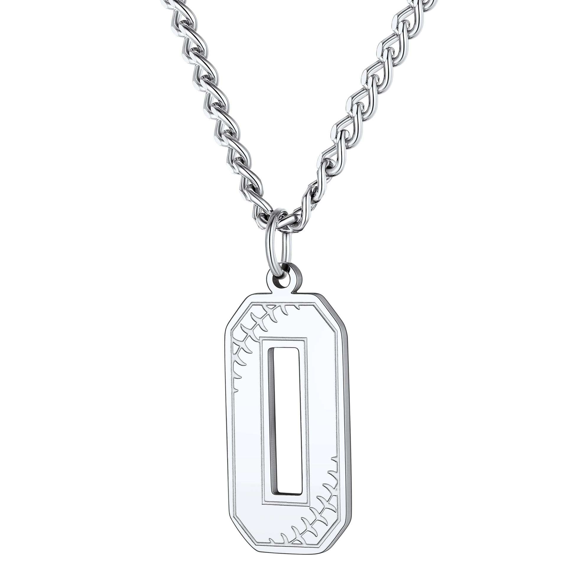 FaithHeart Baseballs Fans Stainless Steel Number Necklace FaithHeart