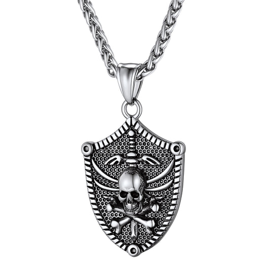 Viking Norse Runes Skull Necklace for Man Boysimg
