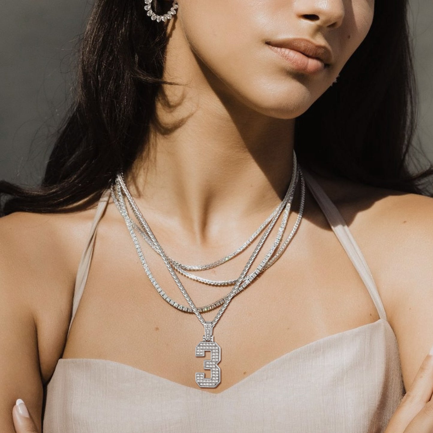 FaithHeart Cubic Zirconia Initial For Men Necklace FaithHeart
