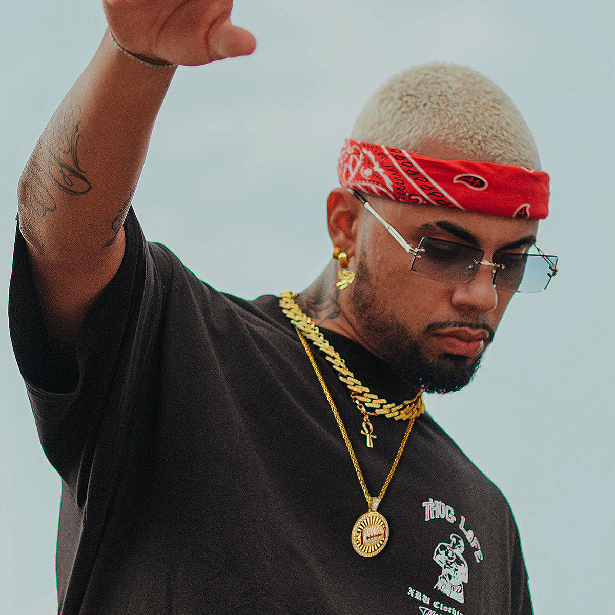 Customizable Gold Zirconia Football Round Medal Necklaces for Sports FaithHeart