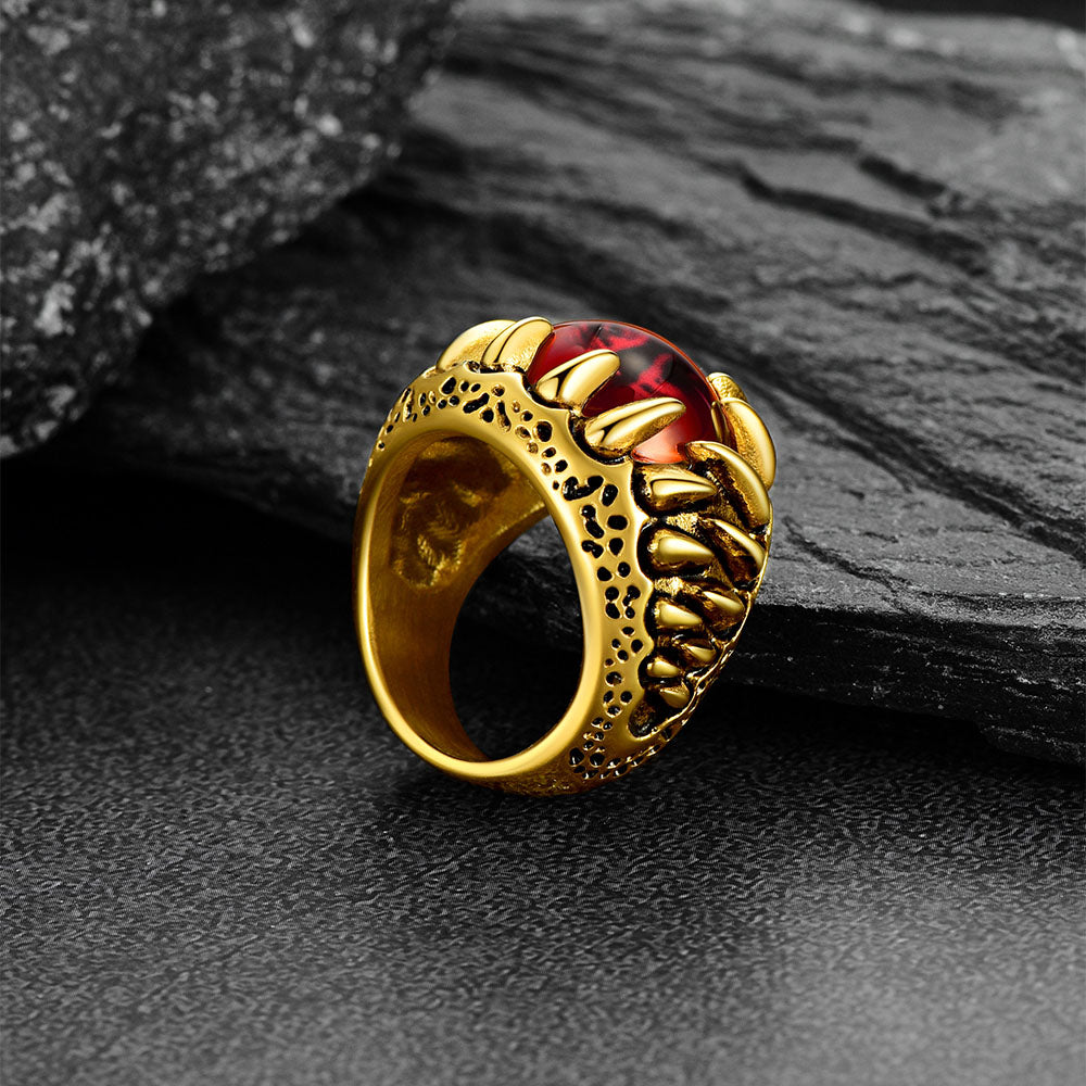FaithHeart Red Devil Eyes Ring For Men FaithHeart