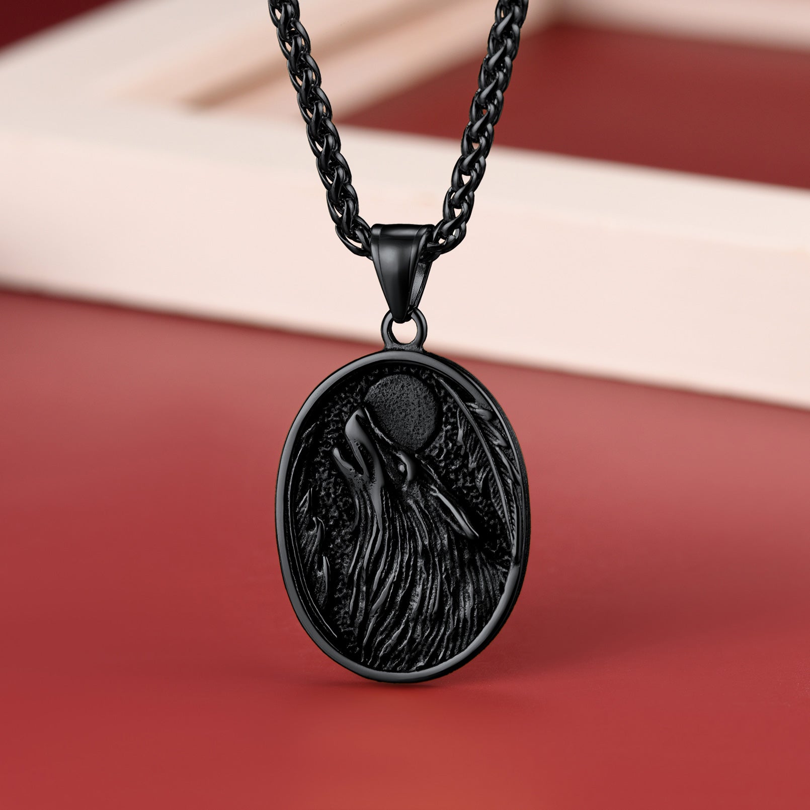 FaithHeart Norse Viking Wolf For Unisex Stainless Steel Pendant Necklace FaithHeart Jewelry