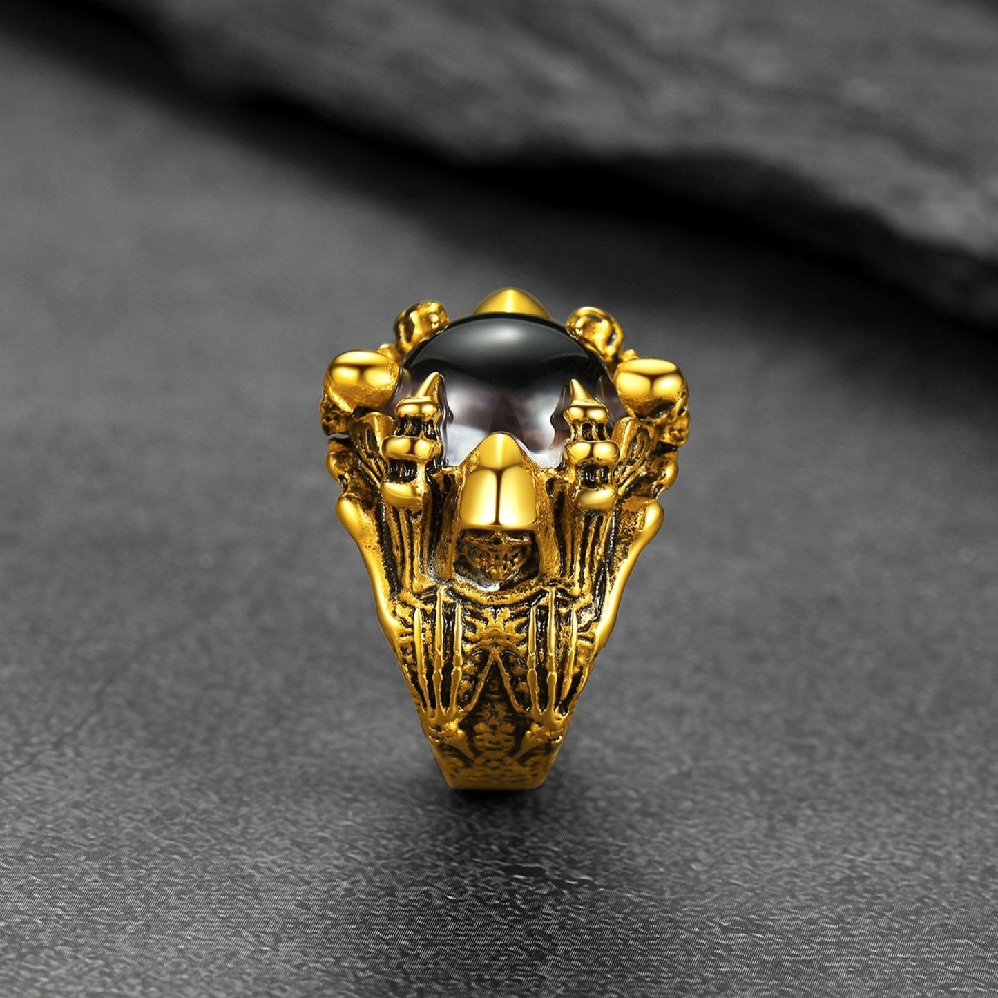 Gothic Custom Devil Evil Eye Picture Ring For Men