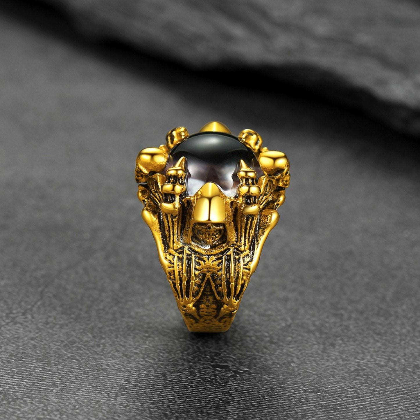 Gothic Custom Devil Evil Eye Picture Ring For Men