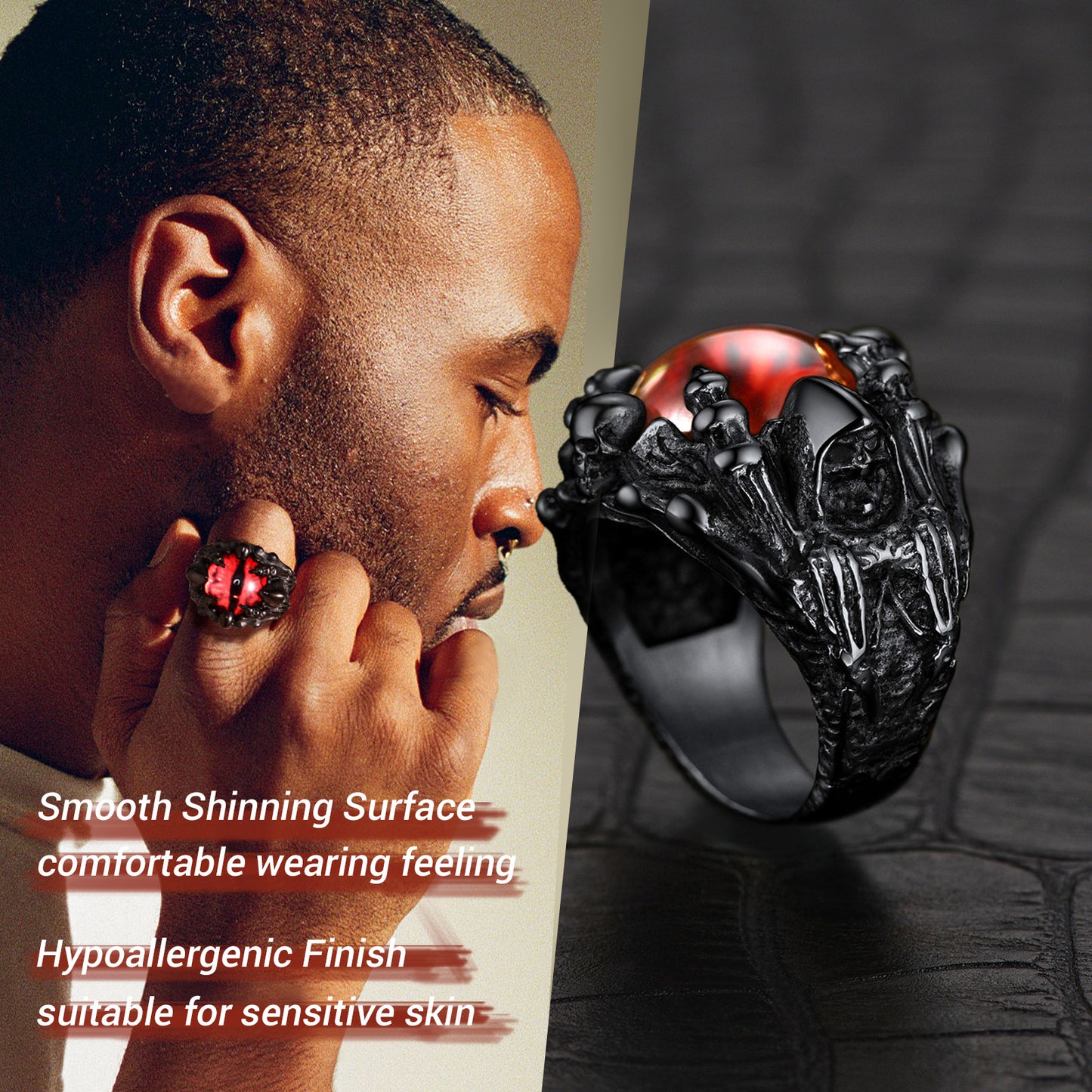 Biker Eye of Sauron Ring Dragon Claw Ring For Men