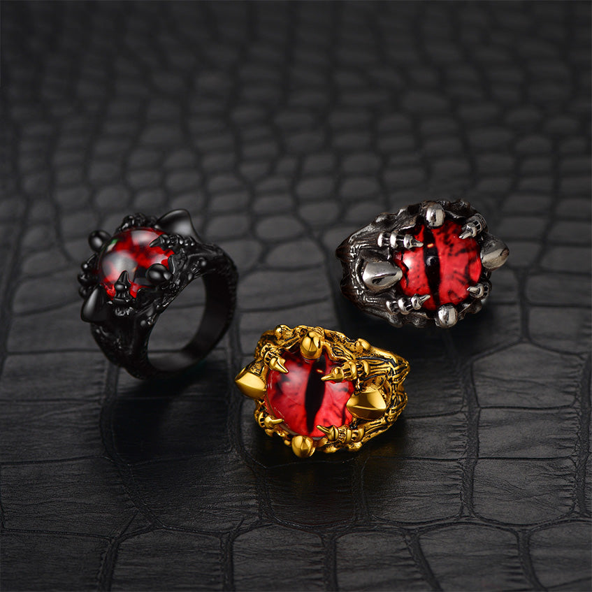 Biker Eye of Sauron Ring Dragon Claw Ring For Men