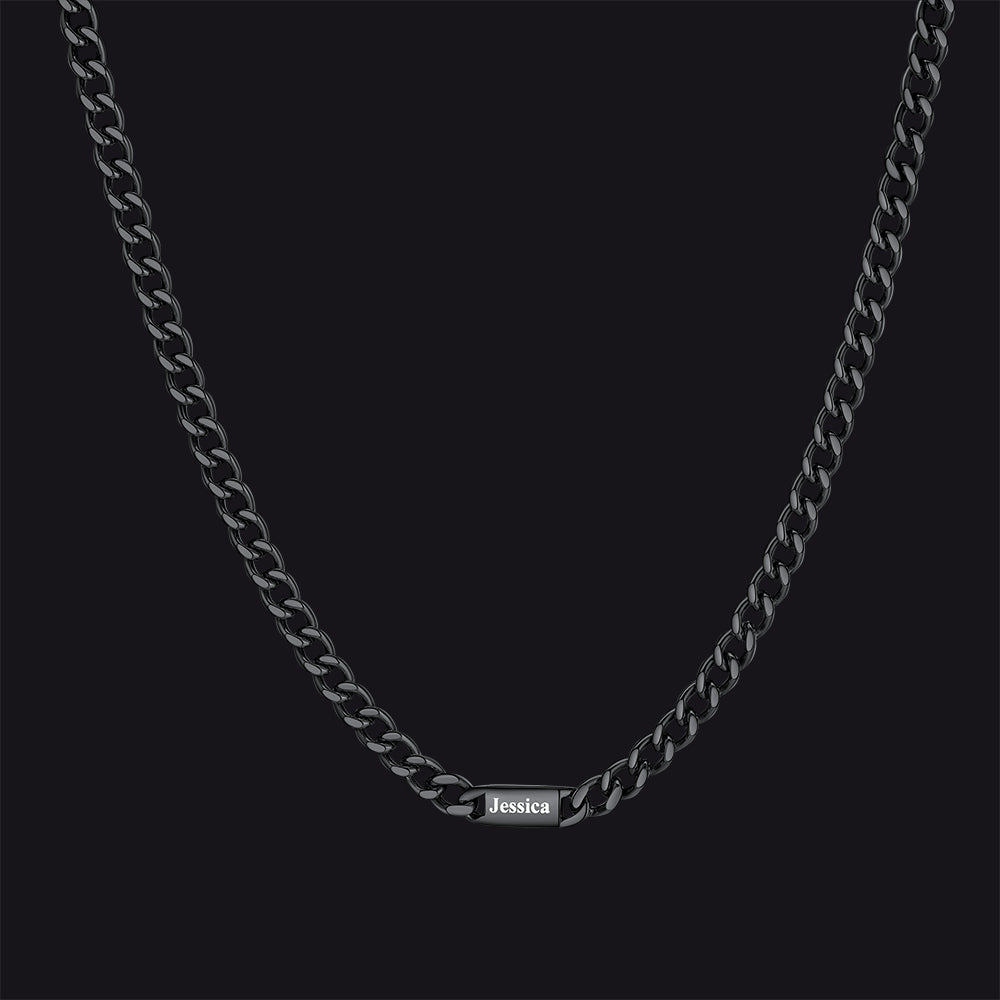 Custom Engraved 1-5 Name Chain Link Necklace for Men