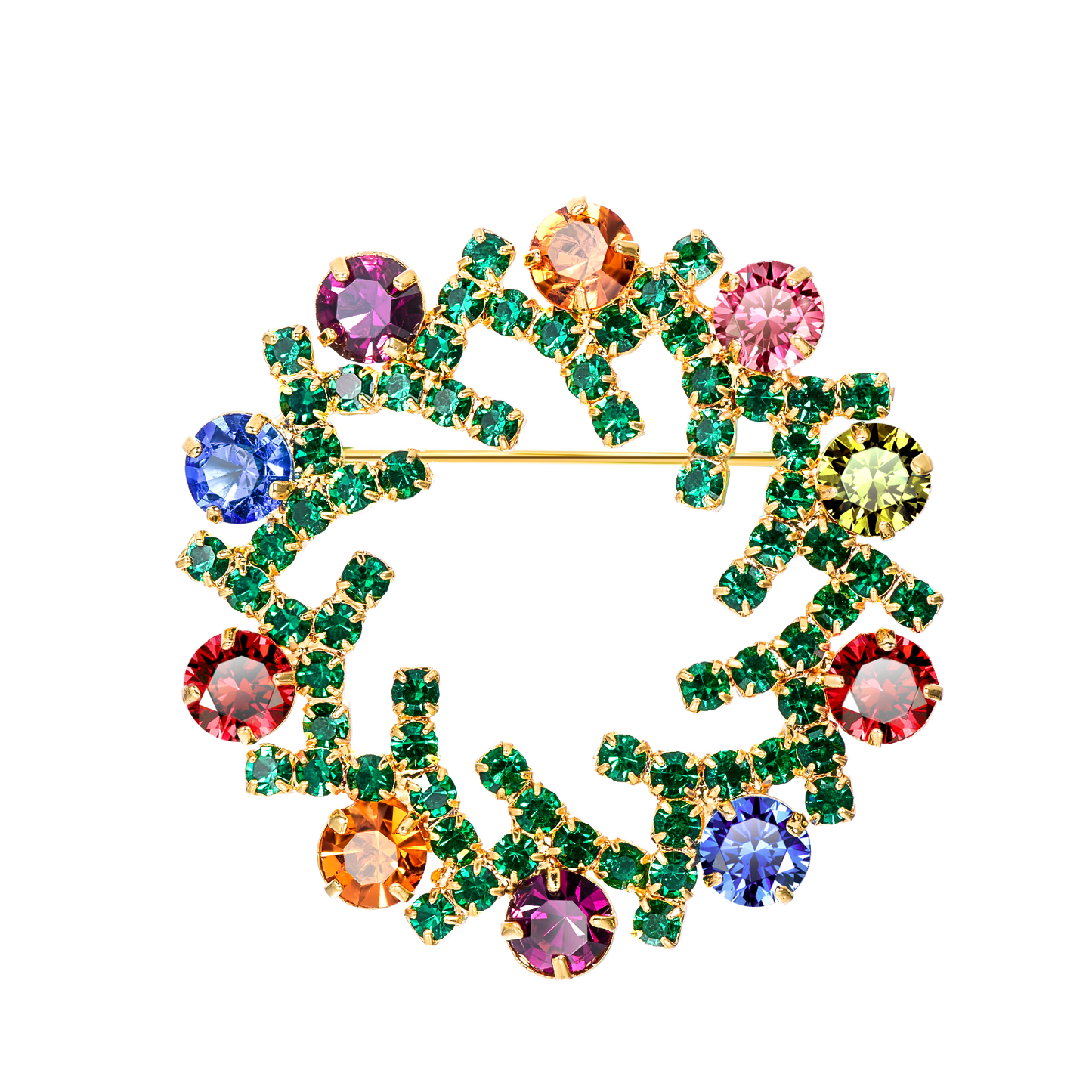 Christmas tree style pin for clothing, bags, and accessories