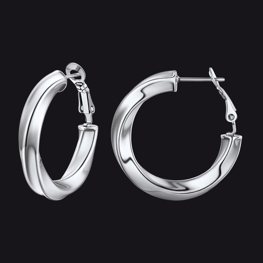 30mm stainless steel thick hoops loop earringsimg