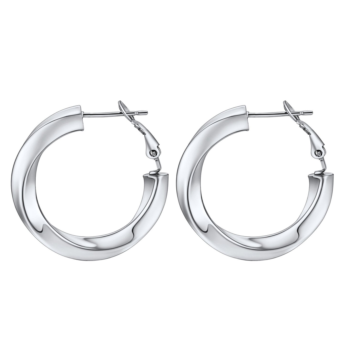 Thick Hoops Loop Earrings for Women Girls