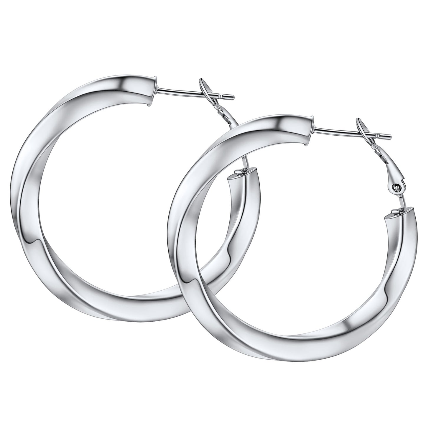 Thick Hoops Loop Earrings for Women Girls