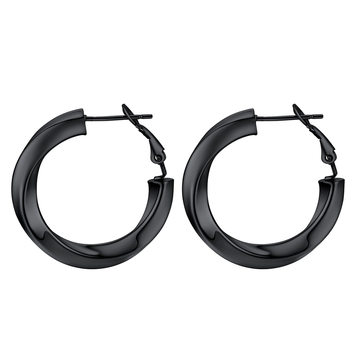 Thick Hoops Loop Earrings for Women Girls