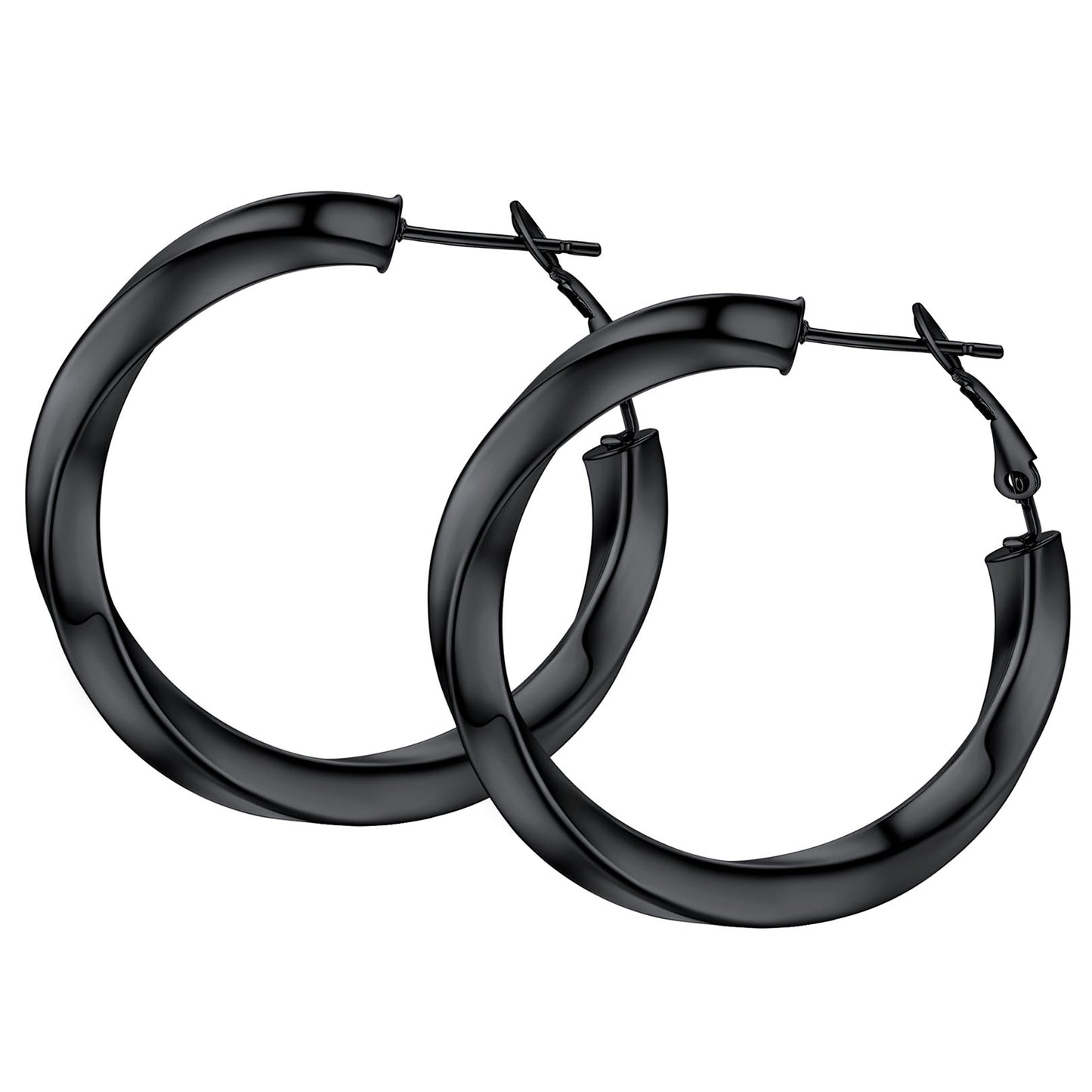 Thick Hoops Loop Earrings for Women Girls