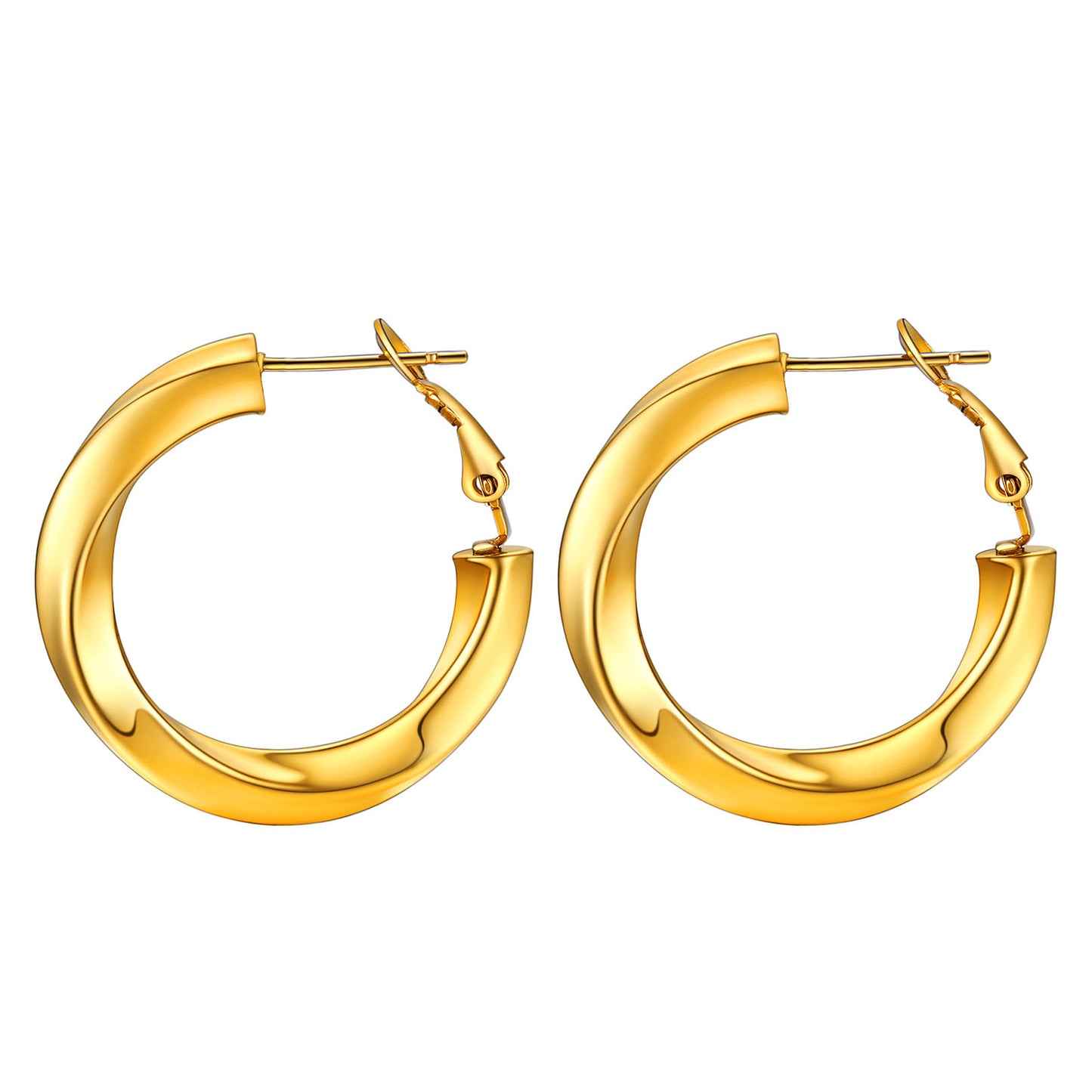Thick Hoops Loop Earrings for Women Girls