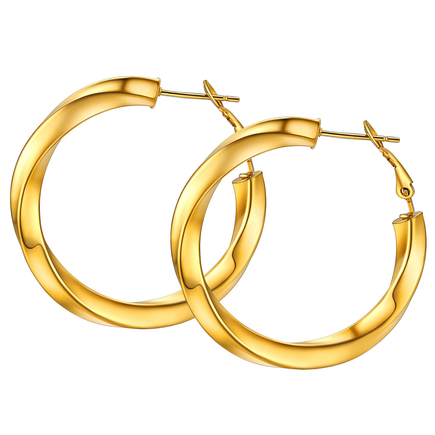 Thick Hoops Loop Earrings for Women Girls