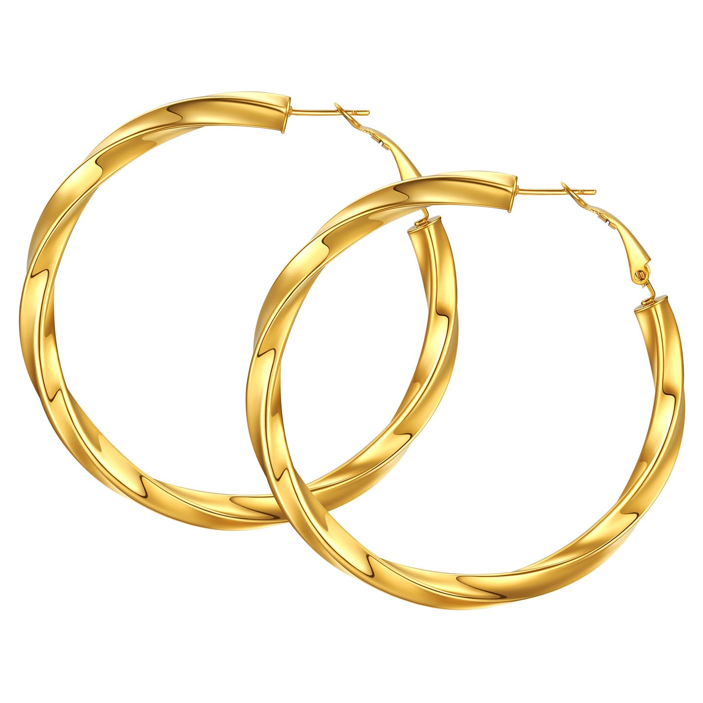 Thick Hoops Loop Earrings for Women Girls