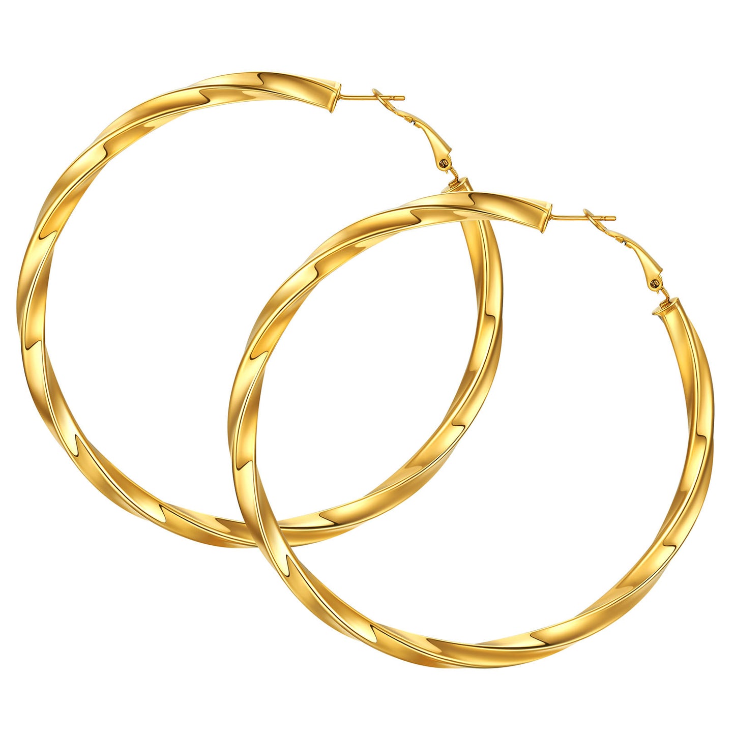 Thick Hoops Loop Earrings for Women Girls