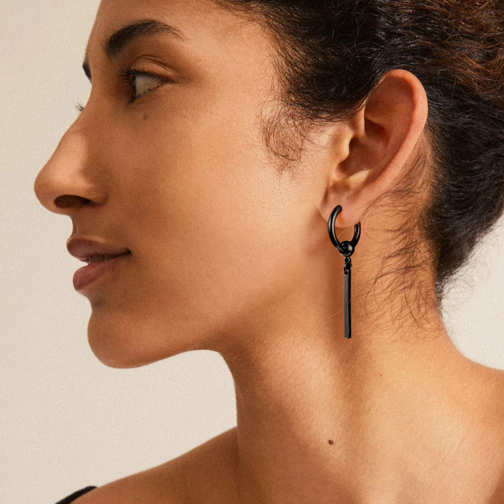 Punk Fashion Long Bar Drop Hoop Earrings for Women
