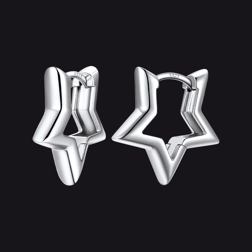Classic Y2K Hollow Star Hoop Earrings for Women Men
