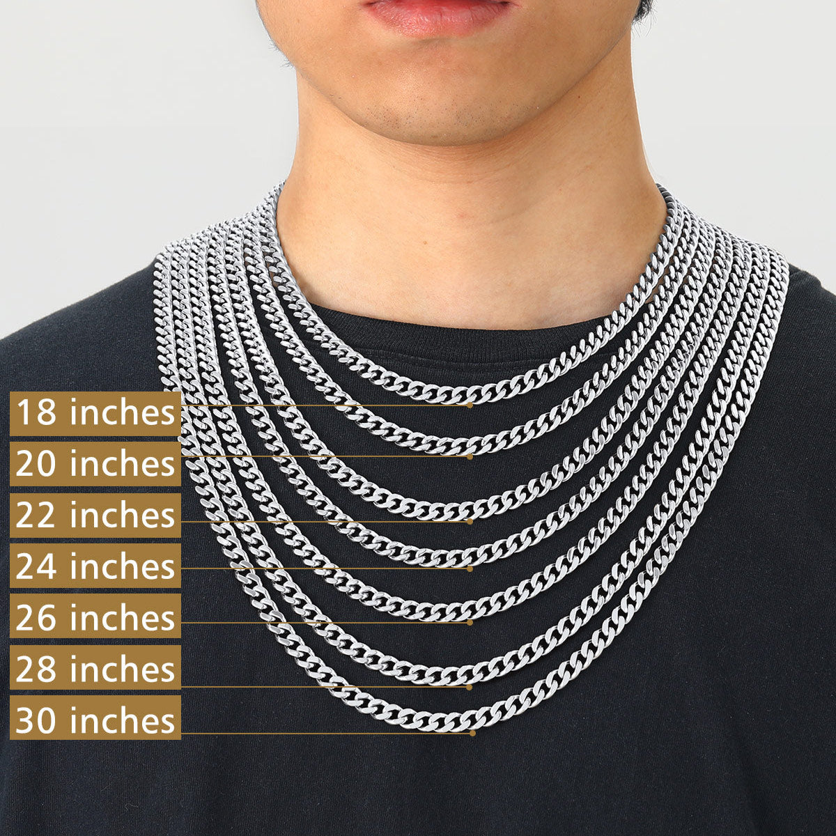 Sturdy Cuban Chain Necklace for Men 5/7/9/12MM Width