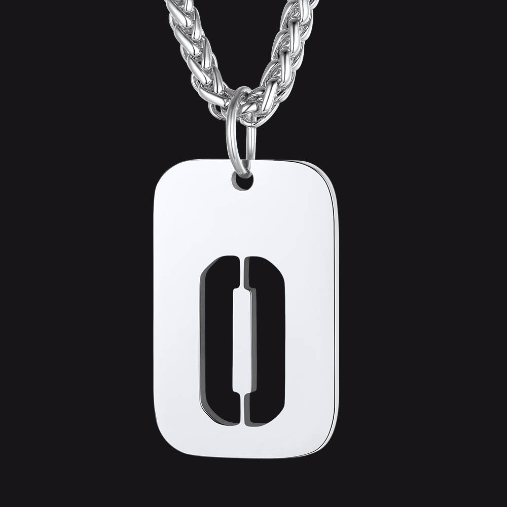 FaithHeart Letter Initial Dog Tags Pendant Necklace for Men Women FaithHeart