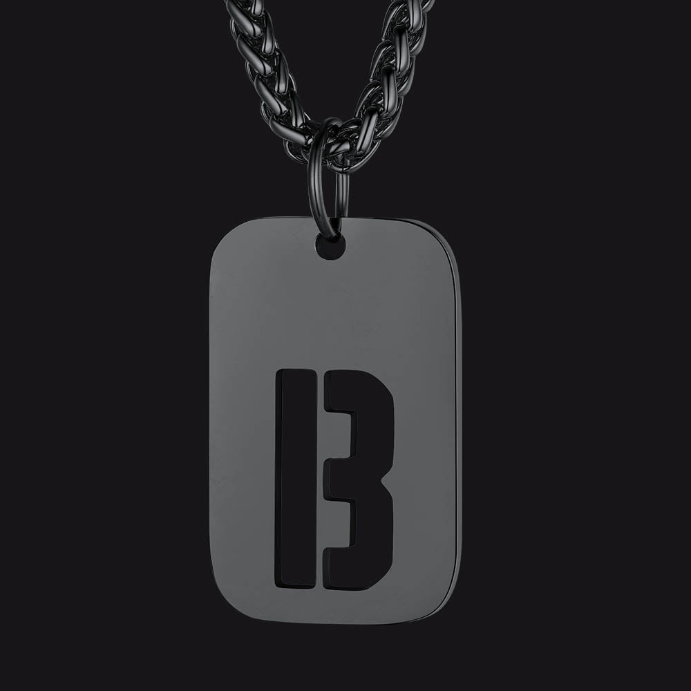 FaithHeart Letter Initial Dog Tags Pendant Necklace for Men Women FaithHeart