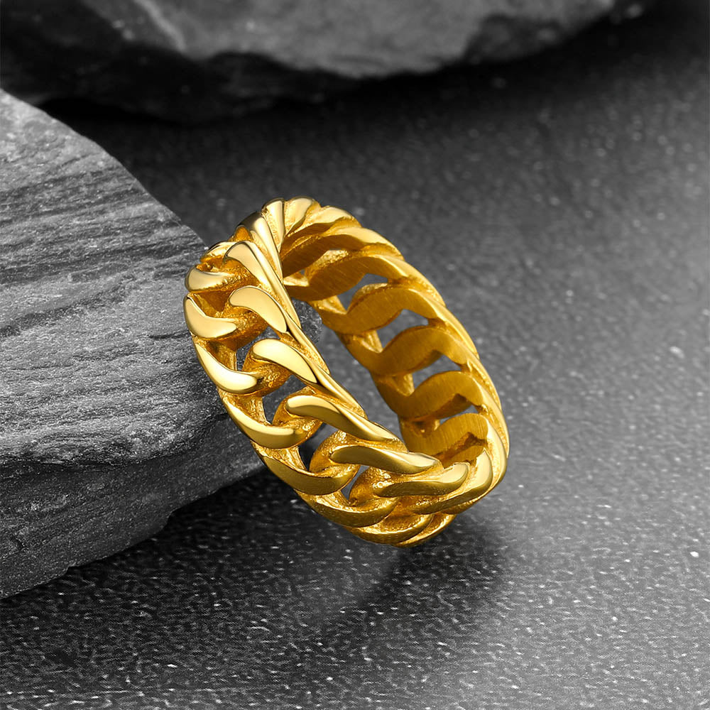 7mm Cuban chain link band ring