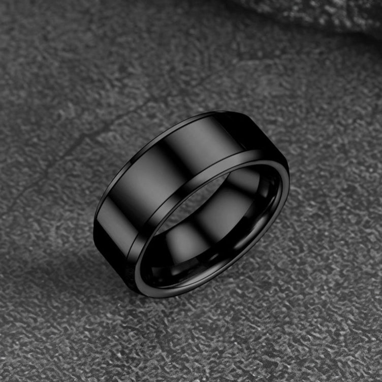 Black tungsten carbide band ring for men