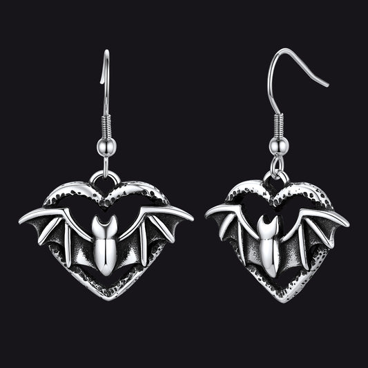 FaithHeart Bat Dangle Earrrings Stainless Steelimg