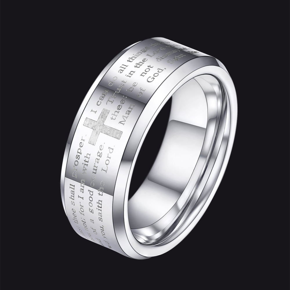 FaithHeart Lord's Prayer Cross Band Ring For Men FaithHeart