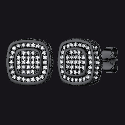 FaithHeart CZ Stud Earrings Blackimg