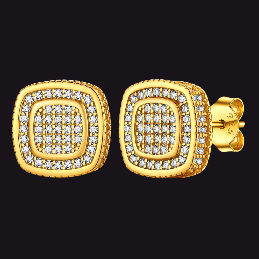 FaithHeart CZ Stud Earrings Gold