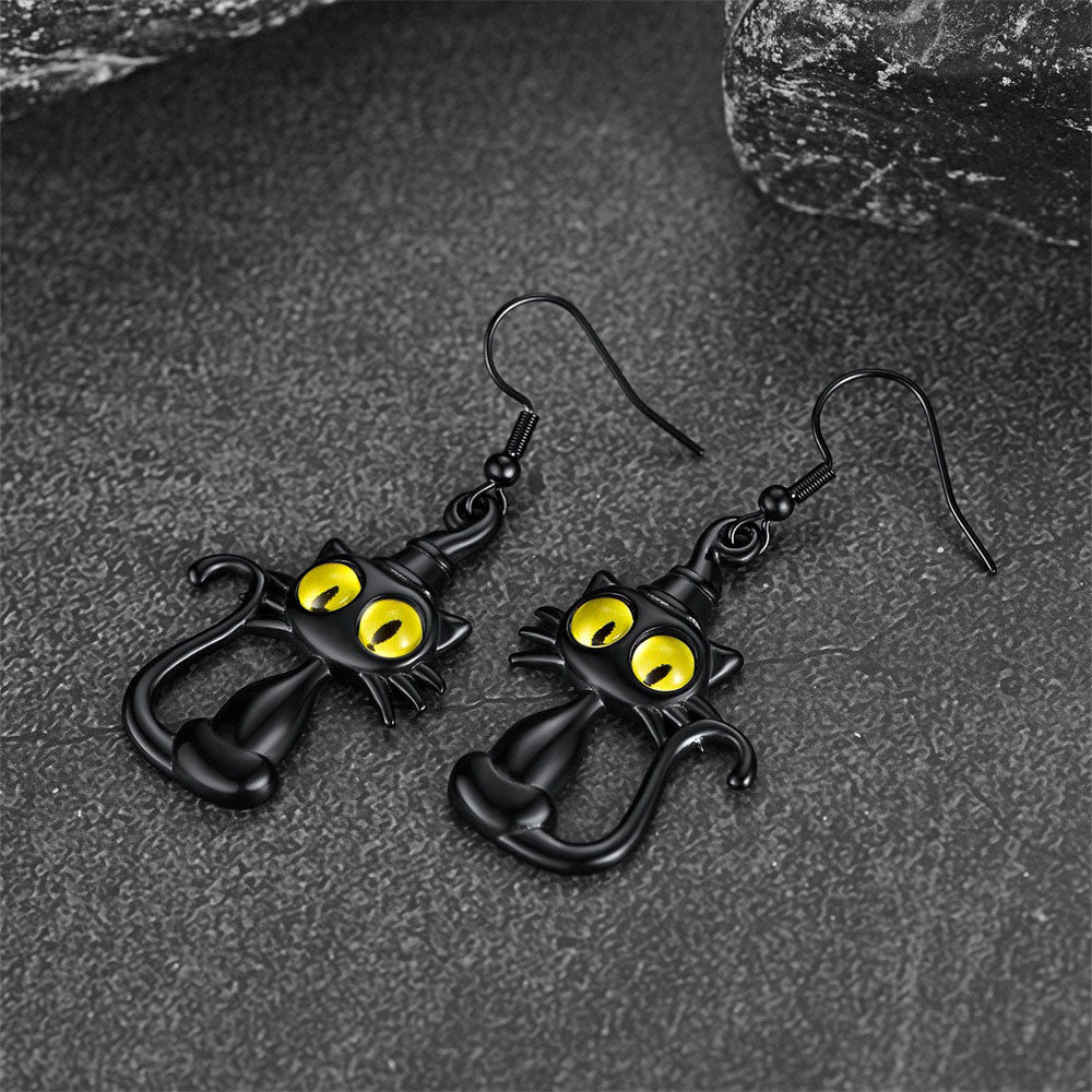 FaithHeart Cat Dangle Earrrings